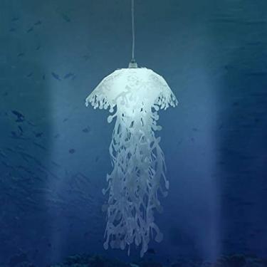 Imagem de Candelabro De Led De Água-viva, Iluminação De Pingente De Acrílico Moderno, Luminária De Teto Brilhante Tema De Água-viva Lâmpada Haning Para Bar De Aquário Decoração De Arte Em Casa,B,23x80cm (9x