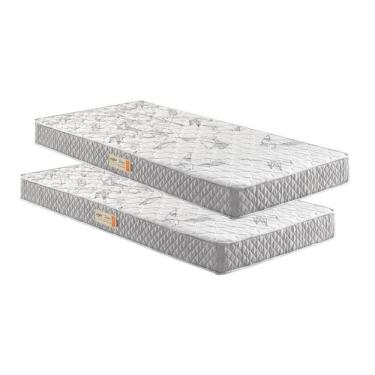 Imagem de Kit 2 Colchões Solteiro D23 Ecoline 78x188x14 e 88x188x14 Ecoflex Cinza