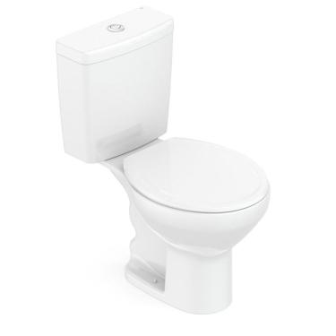 Imagem de Kit de Bacia com Caixa Acoplada e Assento Azálea Celite Branco