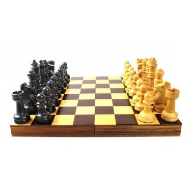 Imagem de  Estojo Tabuleiro Xadrez Com Peças Madeira Profissional