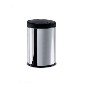 Imagem de Lixeira Press Inox Com Tampa - Linha Pia ø 17 X 25 Cm Preto Brinox