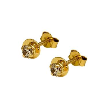 Imagem de Brinco Em Ouro 10k 416 Chapinha E Pedra 3mm