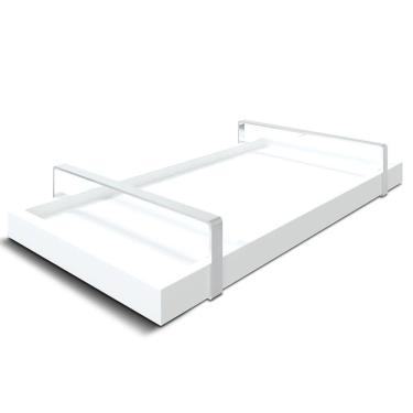 Imagem de Bandeja Decorativa 25x50cm Branca Com Alça Prata