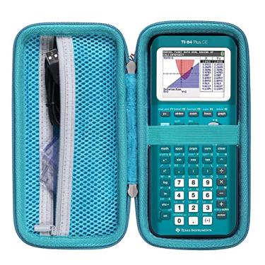 Imagem de Khanka Estojo Stroage para Texas Instruments TI - 84 Python/TI-83 Plus/TI-84 Plus/TI-84 Plus CE Calculadora gráfica colorida, somente capa (azul-petróleo)