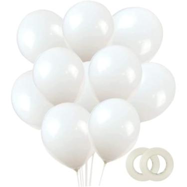 Imagem de Balões de látex, pacote com 100, balões brancos de 30 cm