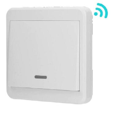 Imagem de Interruptor Transmissor de Parede 1 Botão Sem Fio RF 433 Mhz