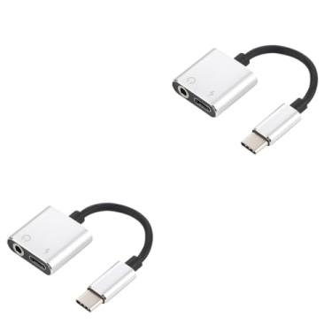 Imagem de Veemoon 2 Unidades Para Usb c Usb c Para Aux Usb c Para Tomada De Áudio Fone De Ouvido Tipo c Usb c Para Fone De Ouvido Usb c Até 3,5mm Telefone Andróide Adaptador