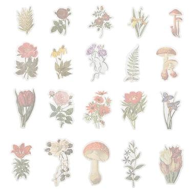 Imagem de ibasenice Pacote De Adesivos De Bolso Com 60 Peças Adesivos Infantis Decorativos Washi Álbum Decalques Flores Artesanato Casamento Scrapbook Flores Plantas Adesivos Álbum De