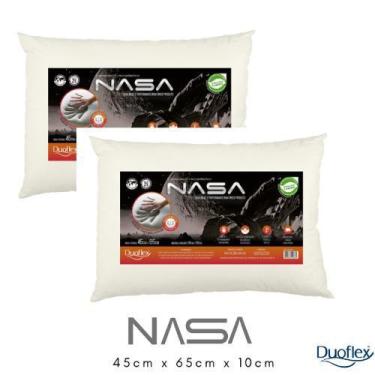 Imagem de Kit 2 Travesseiros Duoflex Nasa-X 45X65x10cm Ns3209 Com Espuma Viscoel