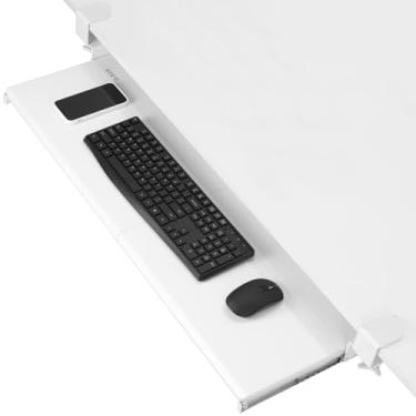 Imagem de VIVO Bandeja de Teclado Extra Longa Sob A Mesa Removível com Sistema de Montagem de Braçadeira C Extra Resistente, 34 (40 Incluindo Braçadeiras) X 11" Gaveta de Computador com Plataforma Deslizante