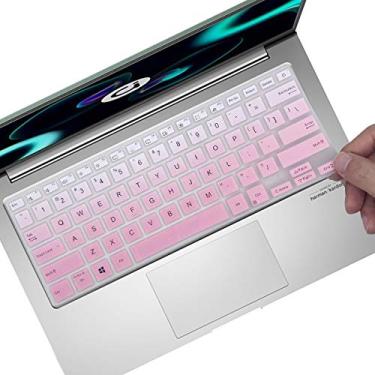 Imagem de Capa de teclado para laptop ASUS L210 L210MA-DB01 ultrafino de 11,6 polegadas e Asus VivoBook S13 S333EA S333JA S333JP Laptop US Keyboard Cover (não serve para o modelo E203 L410) - rosa gradual