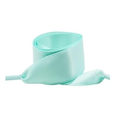 Imagem de Silk Flat Ribbons Sneakers Laces Wedding Unisex Suitable Satin Ided Polyester Smooth Women Candy Shoe ShoeLace (Color : Blue, Size : 100cm)