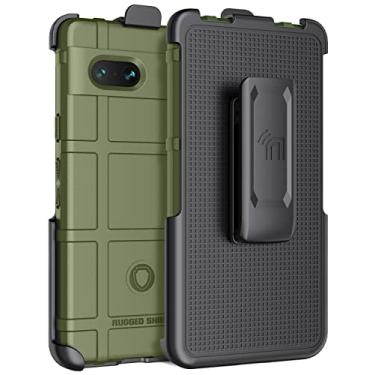 Imagem de Capa com clipe para celular Google Pixel 7a (2023), Nakedcellphone Special Ops Tactical Armor Rugged Shield Cover e [catraca giratória] coldre com clipe de cinto [textura de aderência fosca] - verde