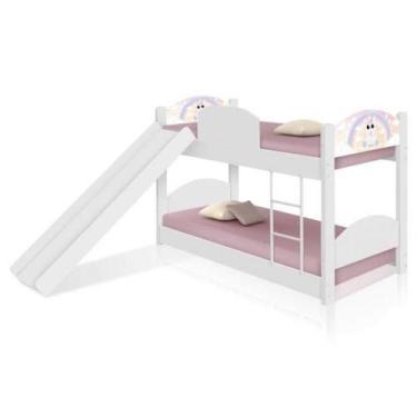 Imagem de Beliche Unicórnio Baby Com Escorregador E 2 Colchões - Mais De Casa
