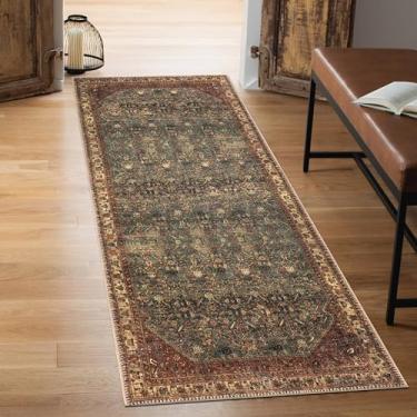 Imagem de Keen Home Design Tapete 5 x 25 cm – Passadeira lavável à máquina com suporte antiderrapante, ideal para corredor, entrada, cozinha, lavanderia - vintage, fácil de limpar, durável, tapete de pelo baixo