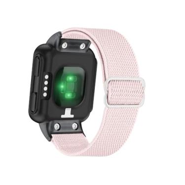 Imagem de C2D JOY Pulseira de nylon elástica compatível com Garmin Forerunner 35/30 Approach S10, acessório de substituição - rosa