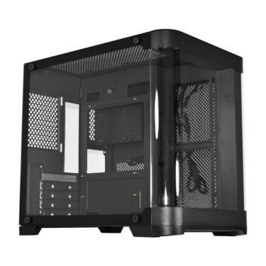 Imagem de Gabinete Gamer K-Mex Aqua Curva CG-01AG Preto Mini Tower Vidro Temperado M-ATX Black - CG01AGRH001CB0X