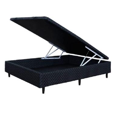 Imagem de Cama Box Baú Casal Odin Sem Colchão 138x188x30cm Umaflex Preto