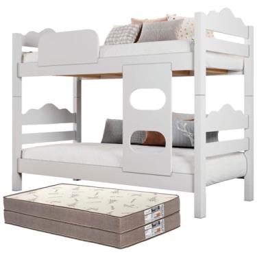 Imagem de Beliche Versatil Completa Vira Duas Camas Com Colchão D33 Premium (Branco)