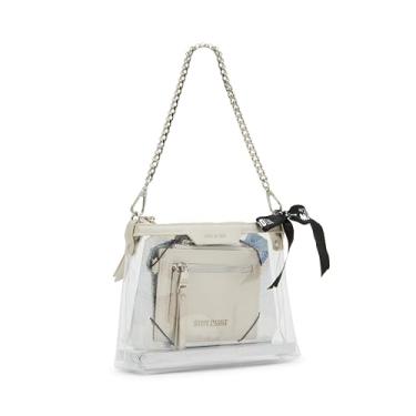 Imagem de Steve Madden Bolsa feminina Dominic transparente com estojo de cartão para presente, Prata, One Size