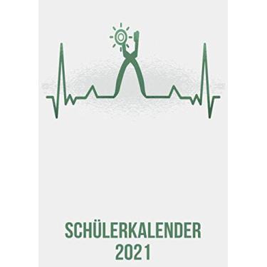 Imagem de Schülerkalender 2021: DIN A4 Kalender von 01/2021-12/2021 1 Tag = 1 Seite mit großem Tageskalender und großartiger Übersicht. Monatsübersicht, ... / Schuhmacher Nieten heartbeat herzschlag