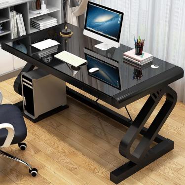 Imagem de Mesa de computador de vidro temperado, mesa de estudo moderna para estudantes, mesa de escritório para casa, estação de trabalho pessoal, 47 tamanhos