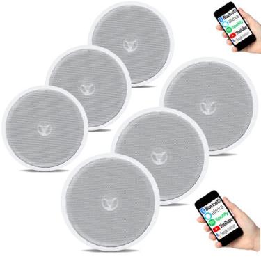 Imagem de 2 Kits Caixa De Som Ambiente Embutir 1 Bluetooth 2 Passivas - Le Son