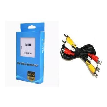 Imagem de Mini Adaptador Hdmi X Rca + Cabo Rca Audio Video Novo Barato - Univers