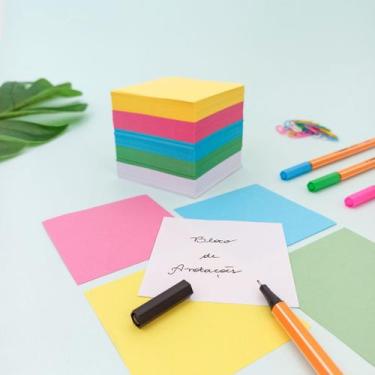 Imagem de Papel Lembrete e Anotações 75 x 75 mm 700 Folhas Coloridas Gramatura 8