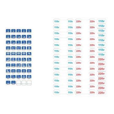 Imagem de Adesivo Quadro Disjuntor Cartela Cabos E Tomadas 110V E 220V - Micro O