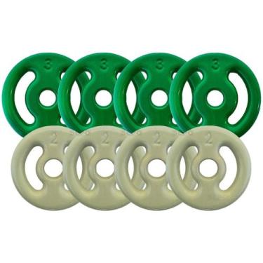 Imagem de Kit 20Kg em Anilhas Emborrachadas Kit de 8 Peças - SEPO