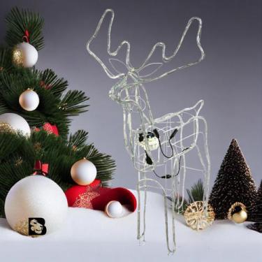 Imagem de Armação Rena Mangueira Macho de Led com Movimento da Cabeça Enfeite De