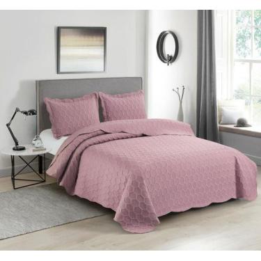 Imagem de Colcha Ilusion Favo 3D Casal Queem Dupla Face Porta Travesseiro - Came