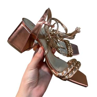 Imagem de Sandalia Feminina Gabriela de Amarrar na Perna (Napa Metal Rose, BR, Adulto, Numérico, 37)