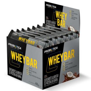 Imagem de Whey bar barra proteina 40g caixa 24 un coco probiotica - PROBIÓTICA