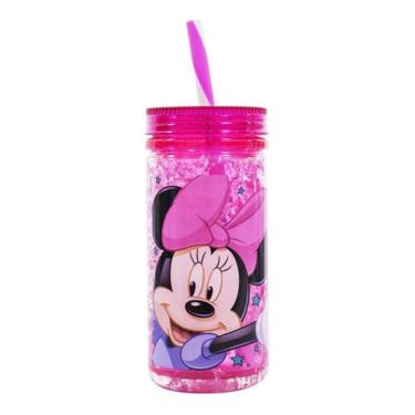 Imagem de Copo Congelante Rosa Infantil Com Canudo Minnie Mouse 350ml  - Minas d