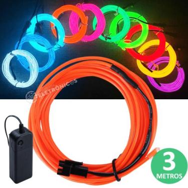 Imagem de Fio Cordão Neon 3mts Com Controle Festa Balada Halloween XM21152 - Ita