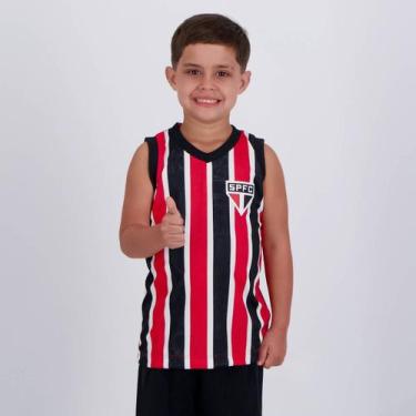 Imagem de Regata São Paulo Ventre Infantil Vermelha - Braziline, 8 ANOS