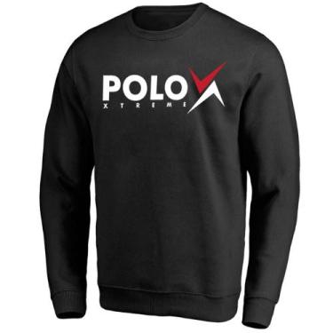 Imagem de Moletom Masculino Polo Blu Xtreme sem Capuz Casual Conforto, Preto, XG