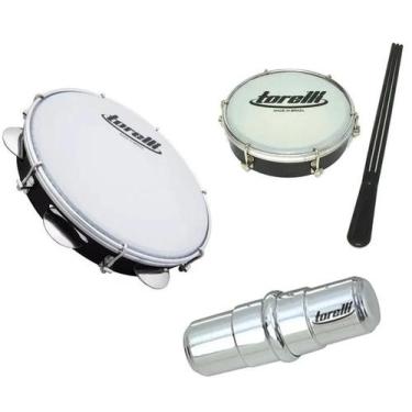 Imagem de Kit Pandeiro Tp309 + Ganza Tg550 + Tamborim Tt404 - Torelli
