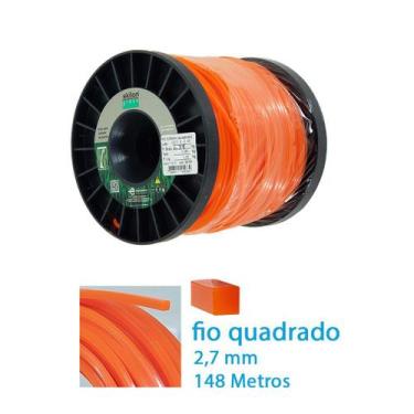 Imagem de Fio Nylon Laranja Quadrado Roçadeira Grama Ekilon