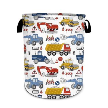 Imagem de Cesto de lavanderia para caminhão, trator, dobrável, impermeável, tecido Oxford, redondo, transporte, cesto de lavanderia, sacola para armazenamento de roupas, organizador de brinquedos para