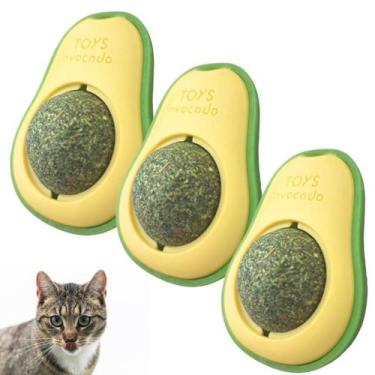 Imagem de Kit 3x Brinquedo de Gato Abacate Lambe Lambe Interativo com Bola Catni