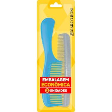 Imagem de Kit Com 2 Pentes Dentes Finos Para Uso Diário Marco Boni, Azul