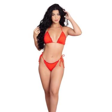 Imagem de Kit 10 Biquínis Cortininha Levanta Bumbum Sem Bojo Liso Fio - WLS Moda