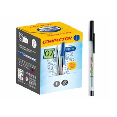 Imagem de Caneta Esferográfica Compactor 07 Fina Cx 100 Unidades Preta - Compact