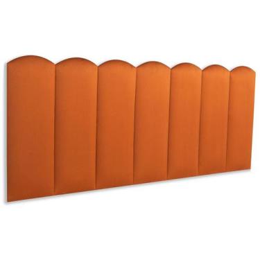 Imagem de Cabeceira Casal Estofada de Colar na Parede Kit 7 Placas Modelo Nuvem 