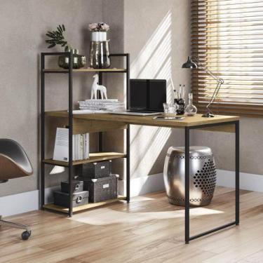 Imagem de Mesa Para Computador LI010 com 3 Prateleiras Linha Crome Industrial Ka