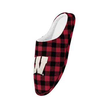 Imagem de Pantufa Clemson Sherpa forrada com espuma de memória xadrez - masculina média