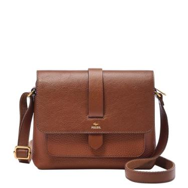 Imagem de Fossil Bolsa tiracolo feminina Kinley grande ou pequena, Marrom, Small